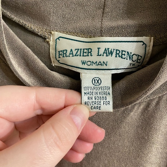 Vintage Frazier Lawrence mockneck taupe top size 1x - Picture 5 of 6